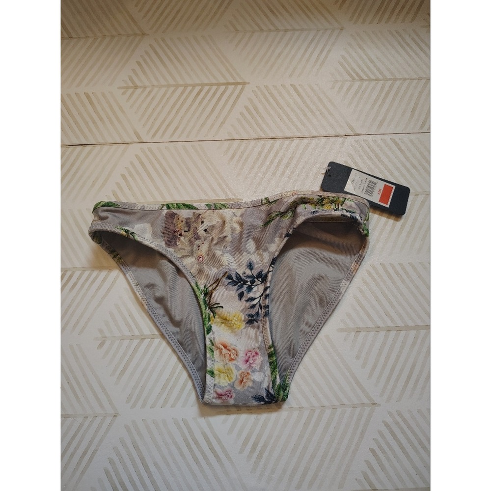 RACHEL Rachel Roy Nwt Xs‎ Gray Floral Bikini Bottom
